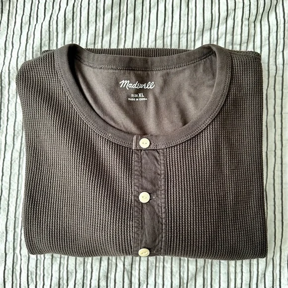 NWOT Madewell Thermal Henley Long Sleeve Tee - Picture 8 of 8